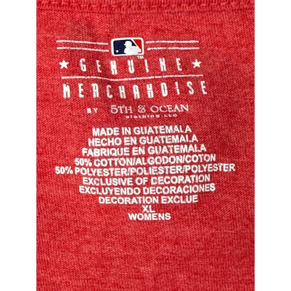 Womens XL Washington Nationals V Neck T Shirt - Red NWOT - Picture 6 of 6